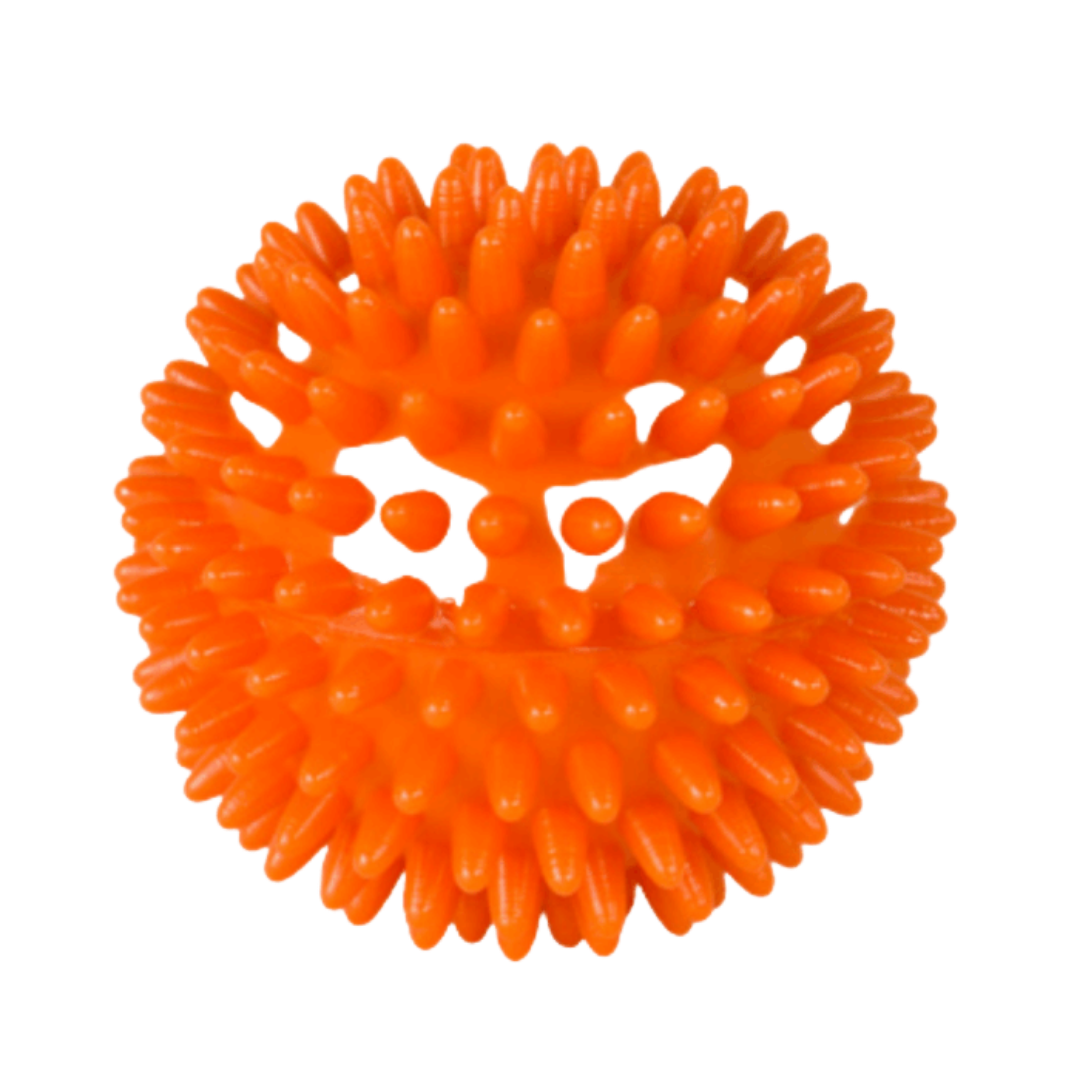 Physio/exercise/rehab 6 cm massage reflex balls in orange, designed for targeted muscle massage and sensory stimulation.