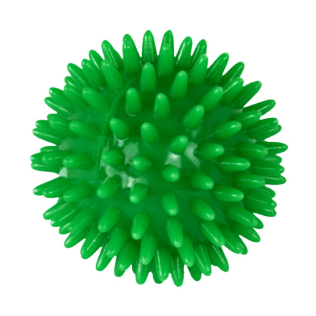 Physio/exercise/rehab 7 cm massage reflex balls in green, designed for targeted muscle massage and sensory stimulation.