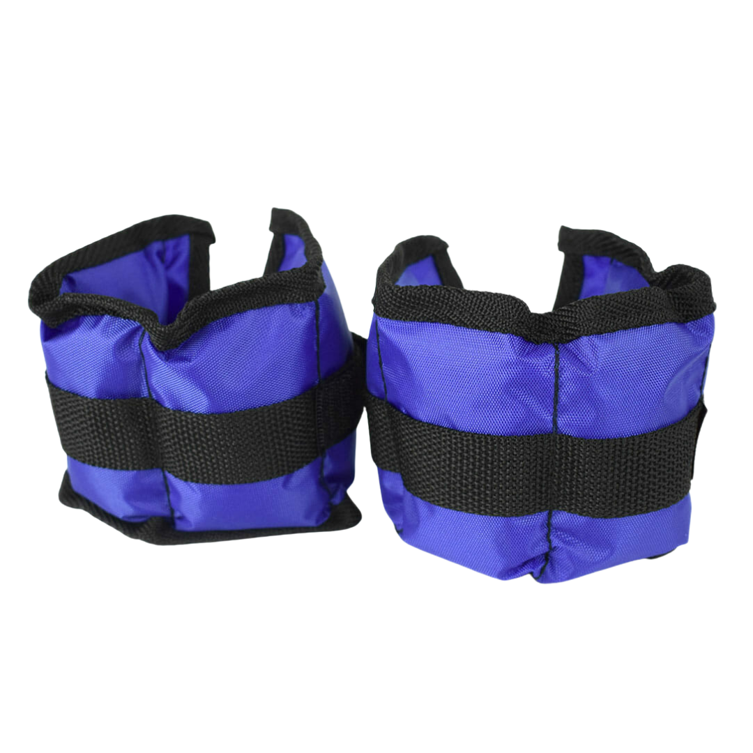 Physio/exercise/rehab weighted ankle cuff pair, 0.5 kg per cuff, designed for resistance and strengthening exercises.