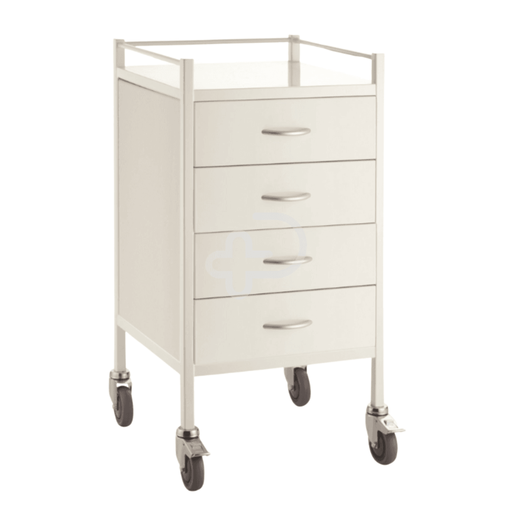 Powder Coated Trolley Four Drawer with durable finish, four spacious drawers and smooth mobility, ideal for hospitals, aged care and home care settings.