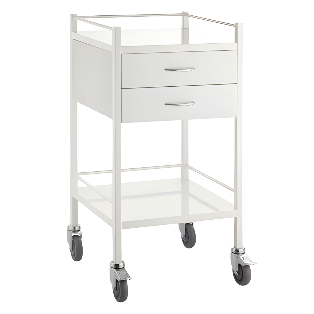 Powder Coated Trolley Two Drawer with durable finish, two spacious drawers and smooth mobility, ideal for hospitals, aged care and home care settings.