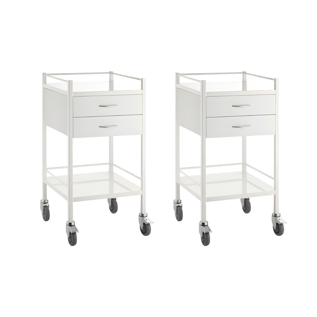 Powder Coated Trolley Two Drawer with durable finish, two spacious drawers and smooth mobility, ideal for hospitals, aged care and home care settings.