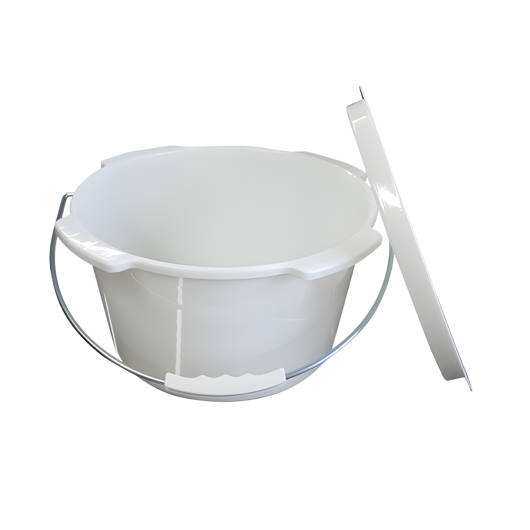 Premium Aspire Commode Bowl with Handle & Lid provides safe, hygienic continence care in standard variant