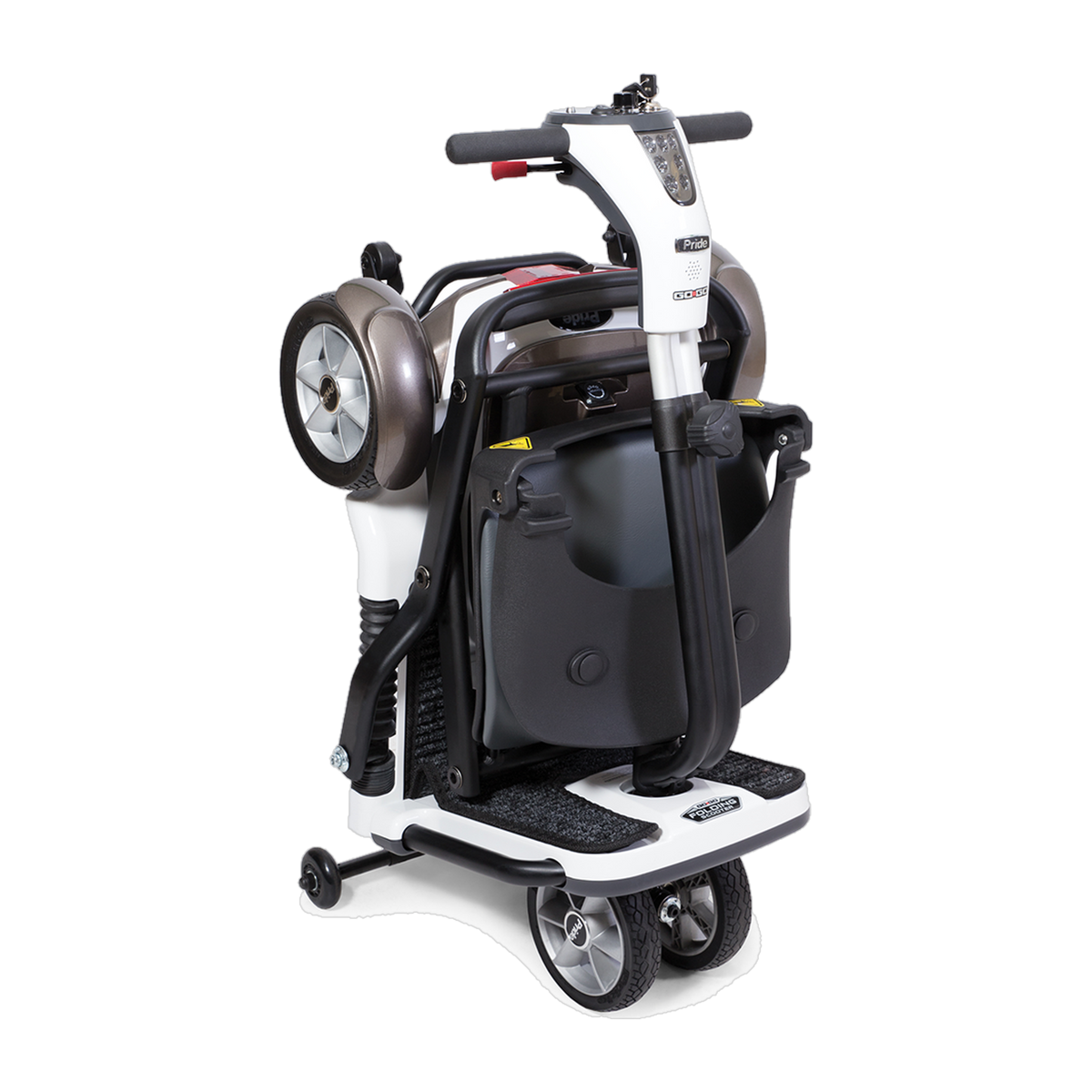Pride Quest Folding Scooter 4 Wheel folded for transport and storage