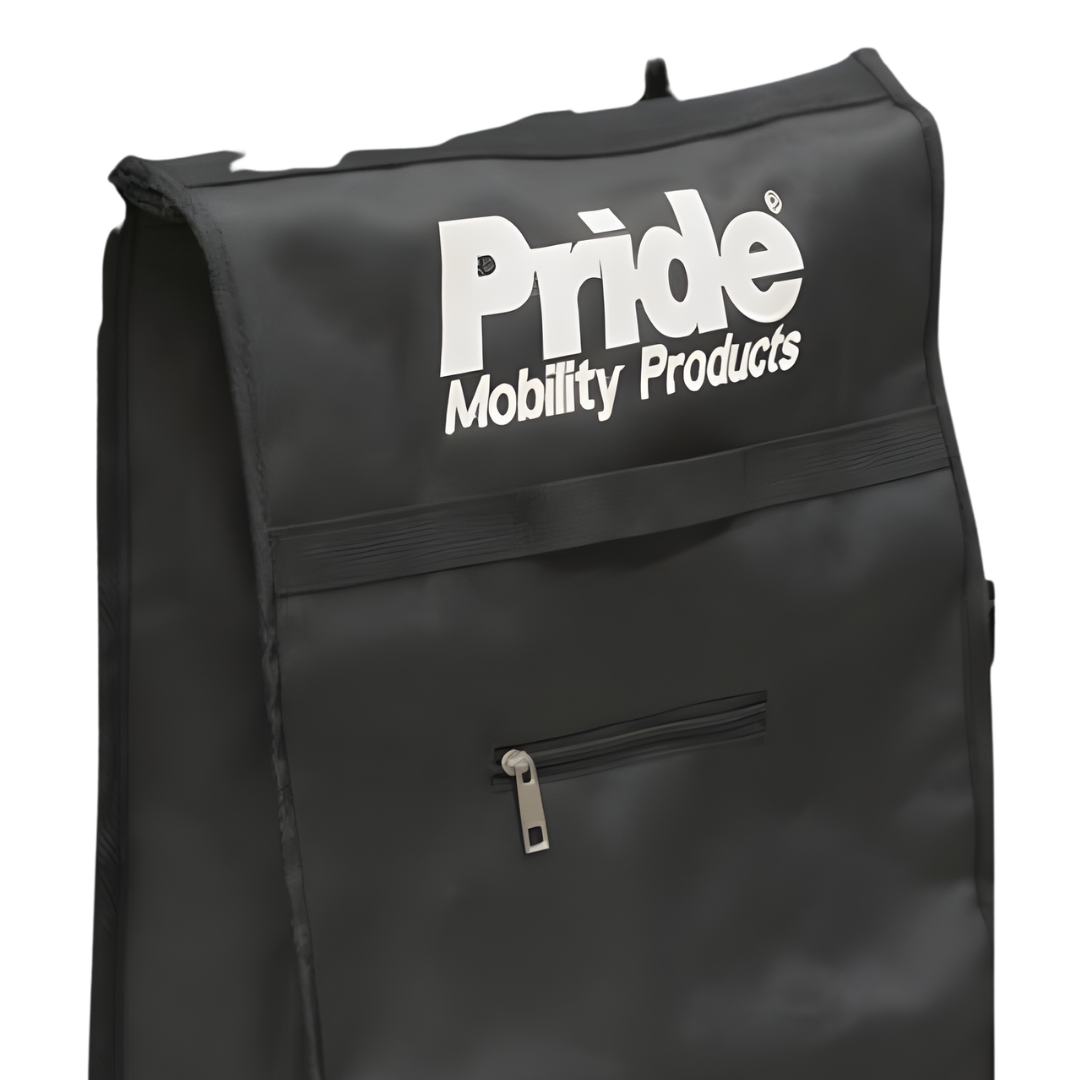 Pride Scooter Rear Bag & Cane Holder Standard provides secure storage and cane support, enhancing convenience and independence for daily mobility scooter use.