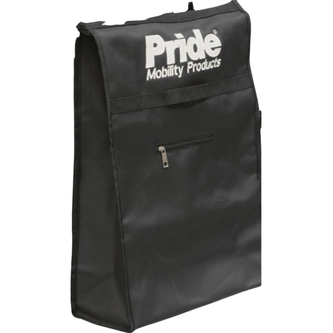 Pride Scooter Rear Bag & Cane Holder Standard provides secure storage and cane support, enhancing convenience and independence for daily mobility scooter use.