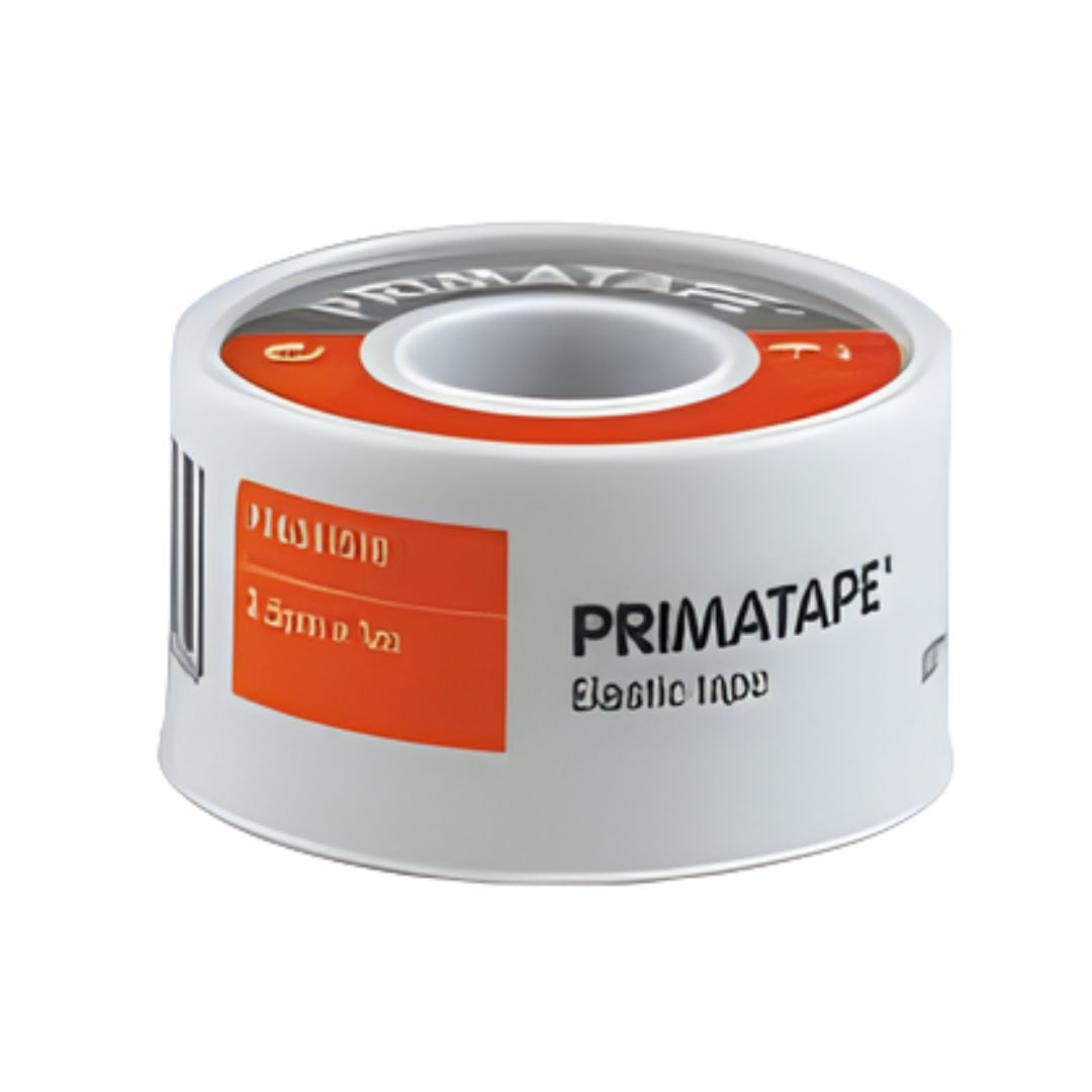 Primatape Elastic Tape, 2.5cm width, available in 1m and 2.5m lengths, designed for secure flexible fixation.