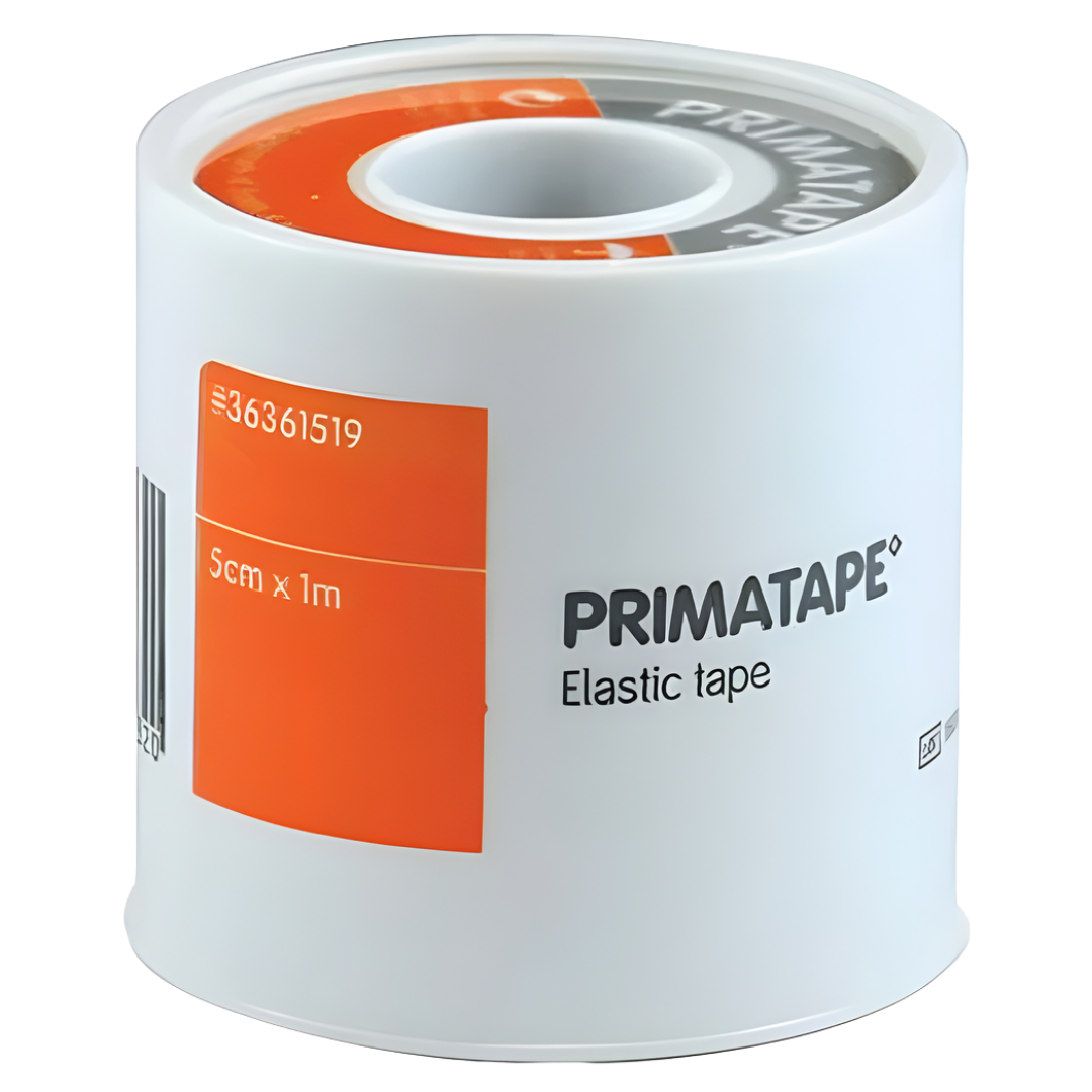 Primatape Elastic Tape in a 5cm x 1m size, designed for secure and flexible fixation of dressings on joints and contoured areas for everyday clinical use.