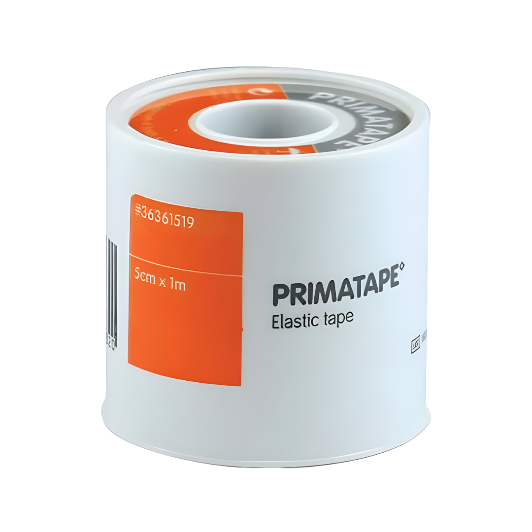 Primatape Elastic Tape in a 5cm x 1m size, designed for secure and flexible fixation of dressings on joints and contoured areas for everyday clinical use.