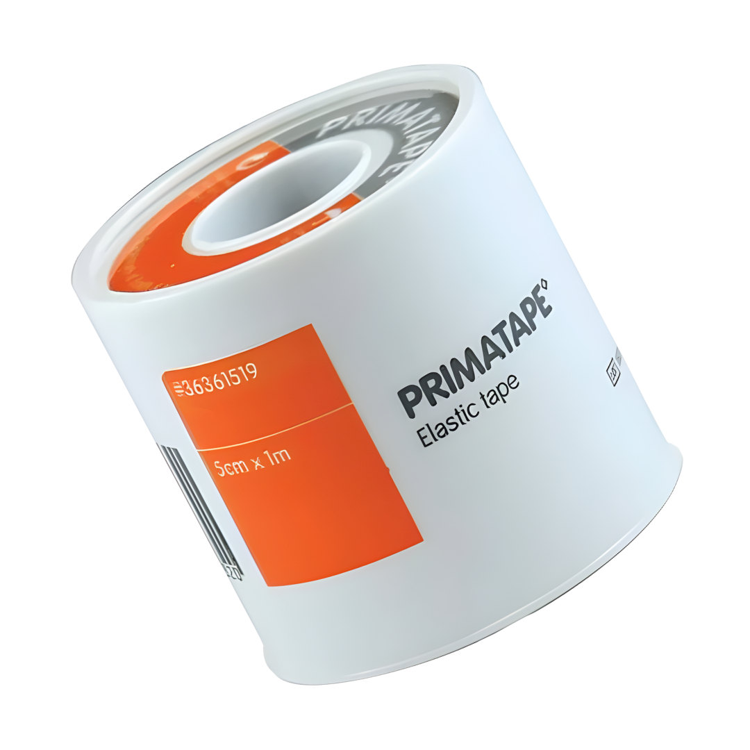 Primatape Elastic Tape in a 5cm x 1m size, designed for secure and flexible fixation of dressings on joints and contoured areas for everyday clinical use.