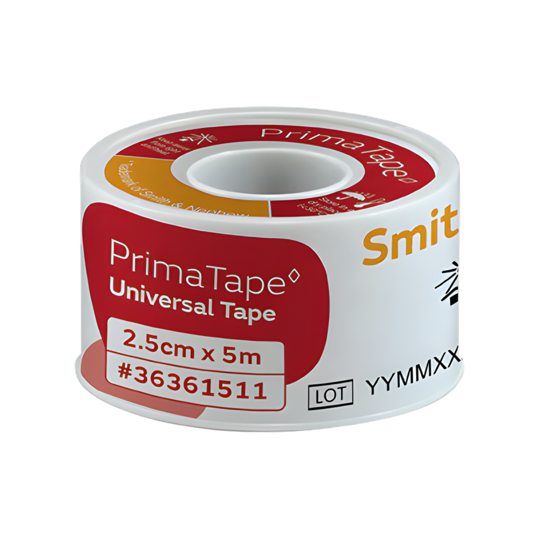 Primatape Universal Tape provides strong, breathable adhesion for securing dressings and medical devices, available in two easy‑to‑use hand‑tearable sizes.