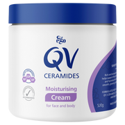 Jar of Ego QV Ceramides Moisturising Cream on a white background