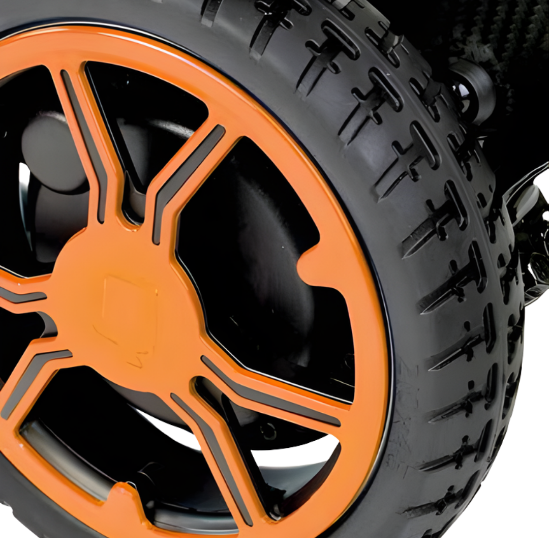 Quickie Q50R Wheel Trim Kit available in Blue, Orange, Purple, Red, and Yellow, designed to personalise and refresh wheelchair appearance.