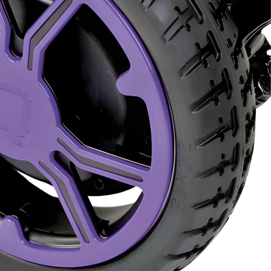 Quickie Q50R Wheel Trim Kit available in Blue, Orange, Purple, Red, and Yellow, designed to personalise and refresh wheelchair appearance.
