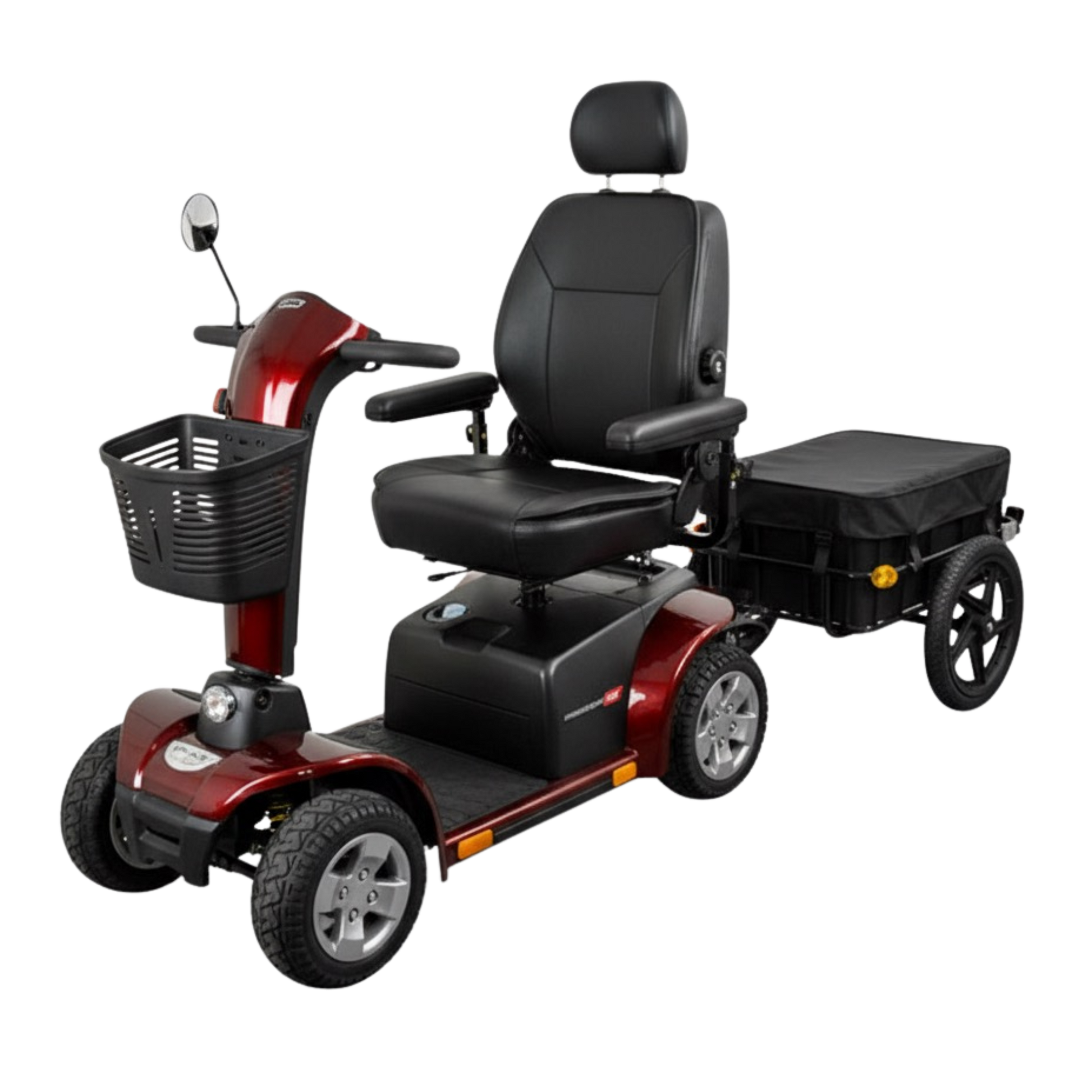 Standard rear trailer for mobility scooter providing extra storage space for shopping and personal items, enhancing independence and convenience outdoors.