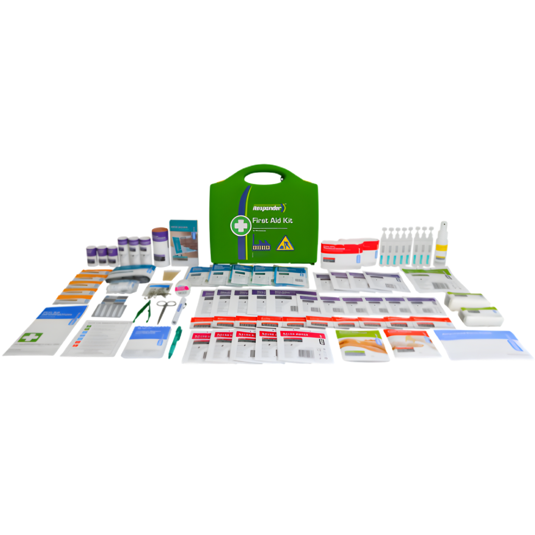 Responder 4 Series Plastic Neat First Aid Kit Small compact durable case for workplace, home, and travel emergencies.
