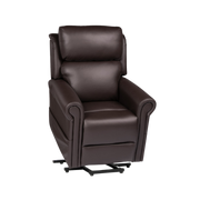 Royale Medical Chadwick Mini Lift Chair in espresso genuine leather – compact electric recliner for smaller users