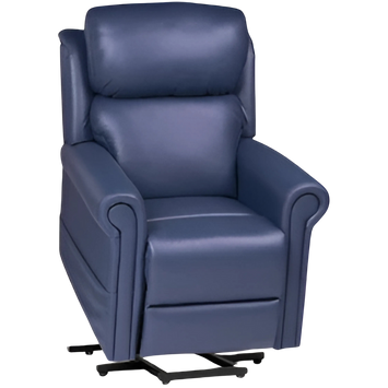Royale Medical Chadwick Oxford Plush Leather Lift Chair with quad motor and head/lumbar power in plush leather upholstery.