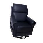 Royale Chadwick Oxford Plush Leather Lift Chair quad motor in Black and Blue offers premium comfort, lift assistance, and tailored support for daily living.