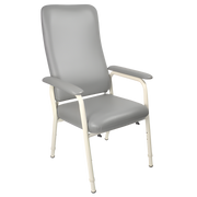 Royale Medical High Back Chair in Ardo Grey, Mocha Champagne, and Forest Slate, designed for supportive seating in aged care and rehabilitation.