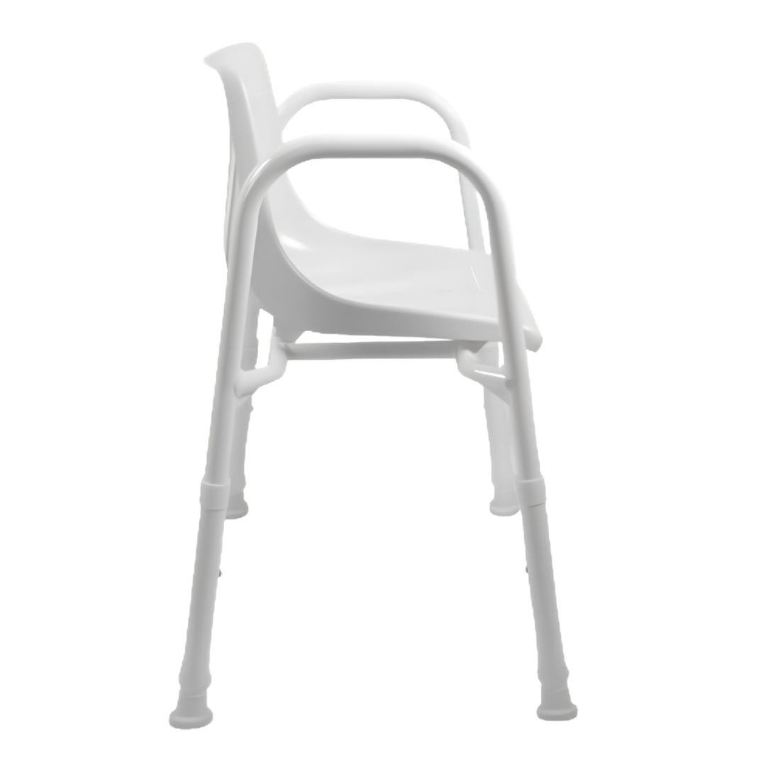 Royale Medical Premium Bariatric Heavy Duty 56 cm Shower Chair with reinforced frame, wide seat, 280 kg safe load, and stable support for safe bathing.
