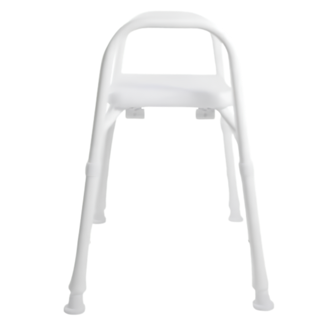 Royale Medical premium heavy duty shower stool, reinforced rust‑free aluminium frame, padded seat, high safe load, supports safe bathing and independence.