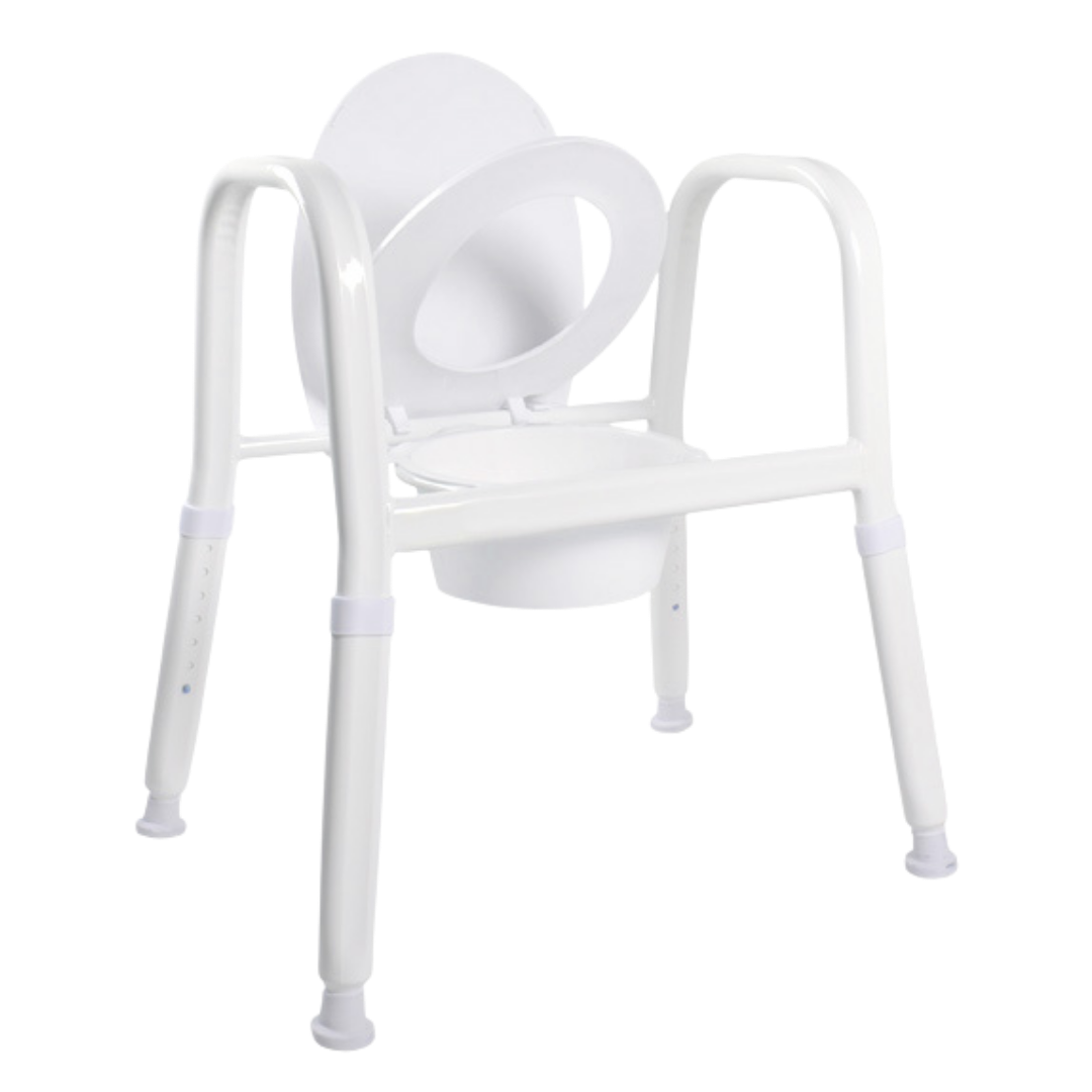 Royale Medical premium heavy duty over toilet aid, rust‑free aluminium frame, reinforced extra wide design, high safe load, supports safe toileting independence.