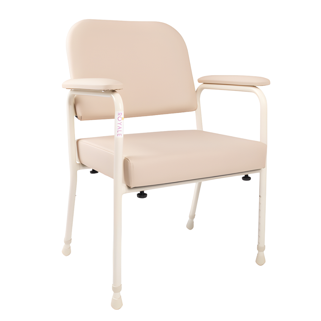 Royale Medical Utility Days Bariatric Chair with reinforced frame, available in 54cm and 60cm seat widths for supportive daily healthcare seating.