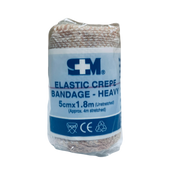 S+M Elastic Crepe Bandage Heavy Flesh provides firm compression and durable support for sprains, strains, and dressing retention in clinical and first aid settings.