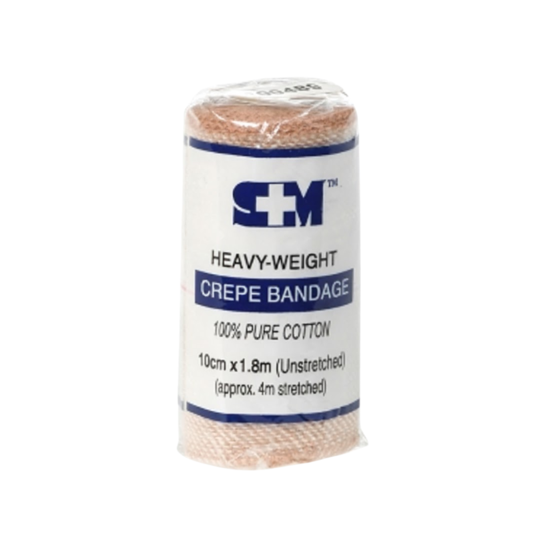 S+M Elastic Crepe Bandage Heavy Flesh provides firm compression and durable support for sprains, strains, and dressing retention in clinical and first aid settings.