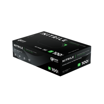 Safeguard+ Black Nitrile Examination Gloves 5.5g Powder Free