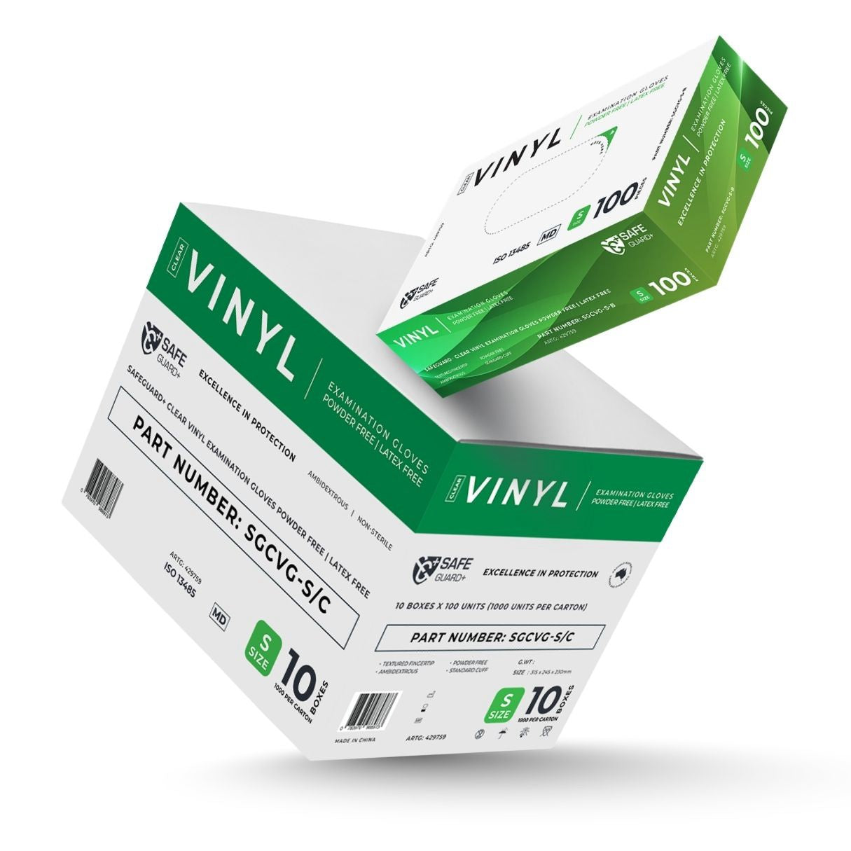Safeguard Clear Medical Grade Vinyl Gloves are powder-free, non-sterile, offering durable hand protection for healthcare and everyday use.