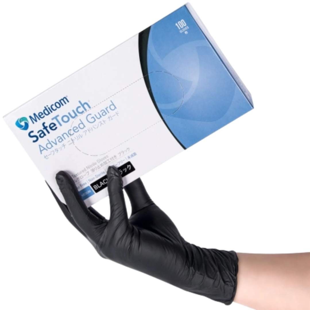 Safetouch Advanced Black Guard Nitrile Gloves box.