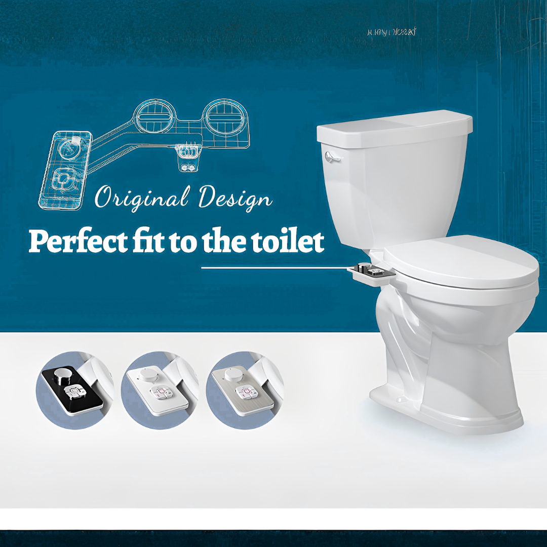 Samodra Bidet Attachment offers eco-friendly hygiene with adjustable water pressure, available in Black, White, and Brushed Nickel finishes for modern bathrooms.