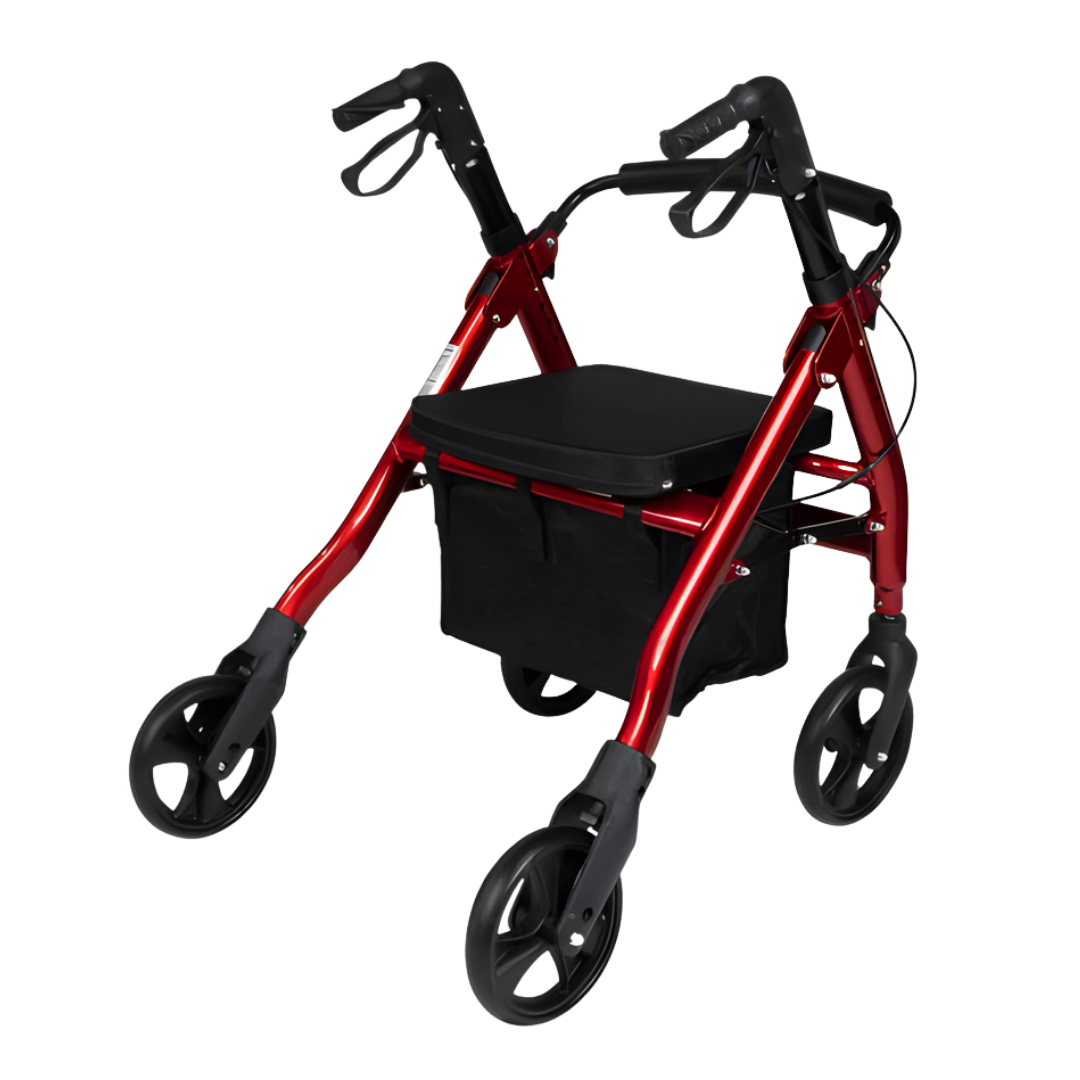 Seat Walker 8 inch Red 200kg Easyway provides strong mobility support with large wheels, built-in seat, and durable frame for safe daily independence.