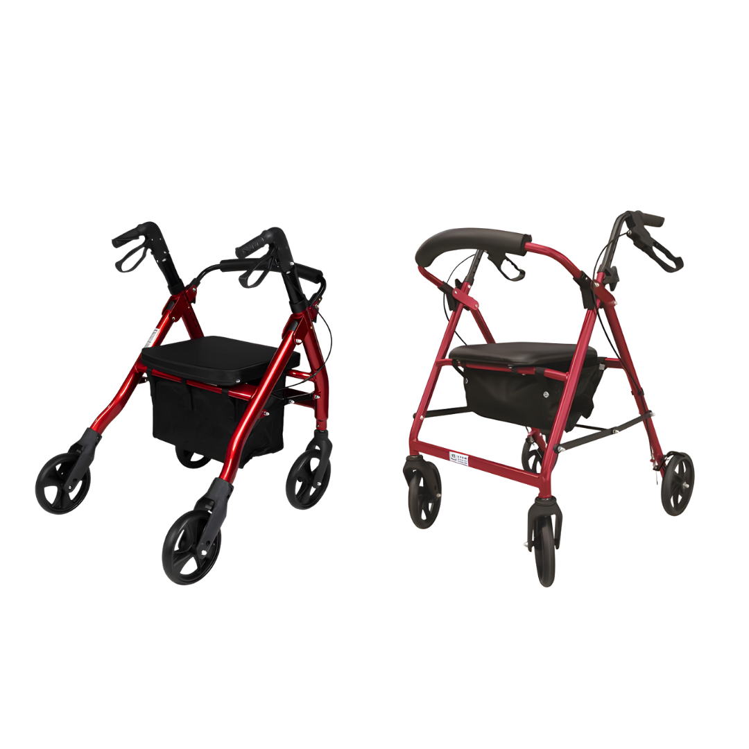 Seat Walker 8 inch Red 200kg Easyway provides strong mobility support with large wheels, built-in seat, and durable frame for safe daily independence.
