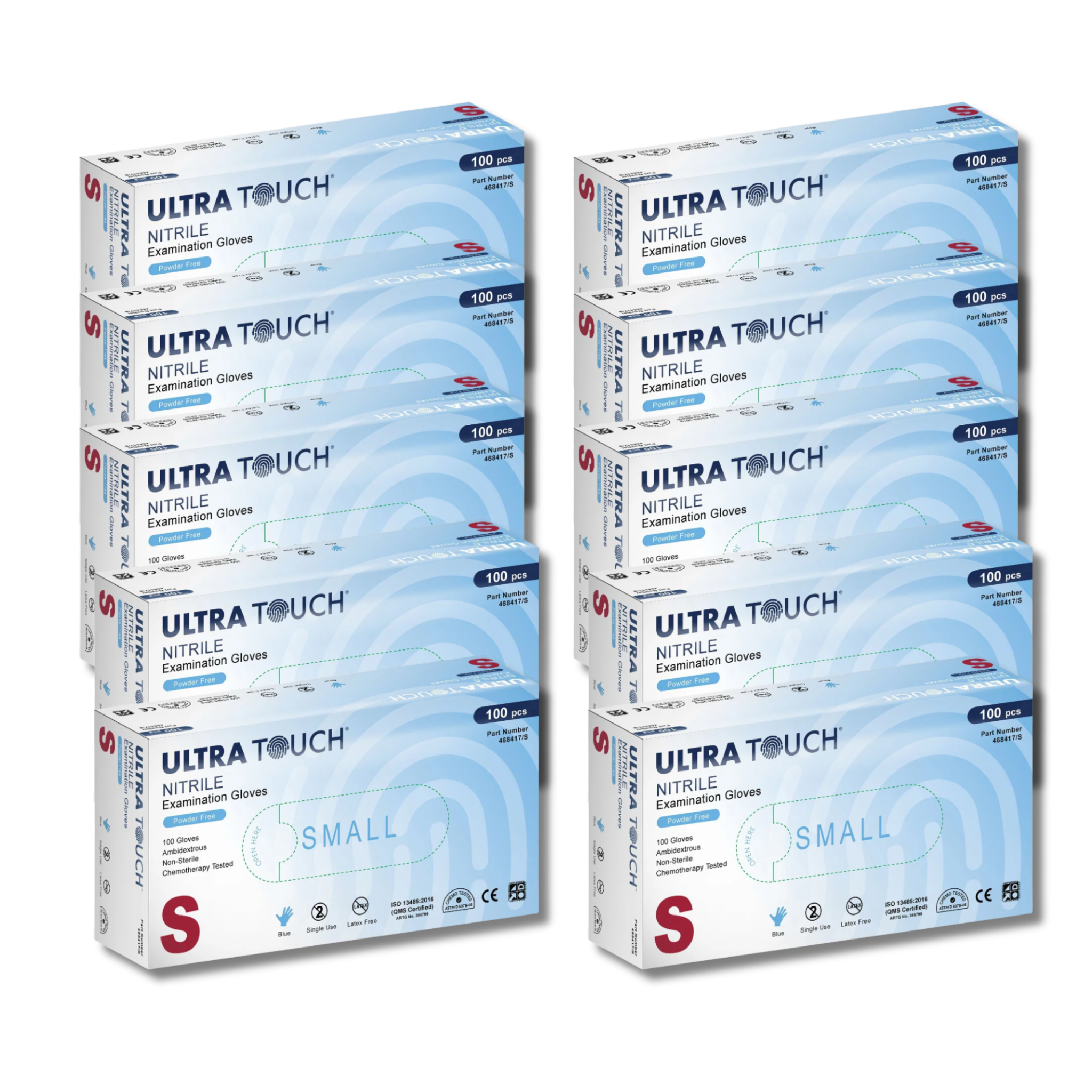 Ultra Touch 检查丁腈蓝色无粉化疗级手套