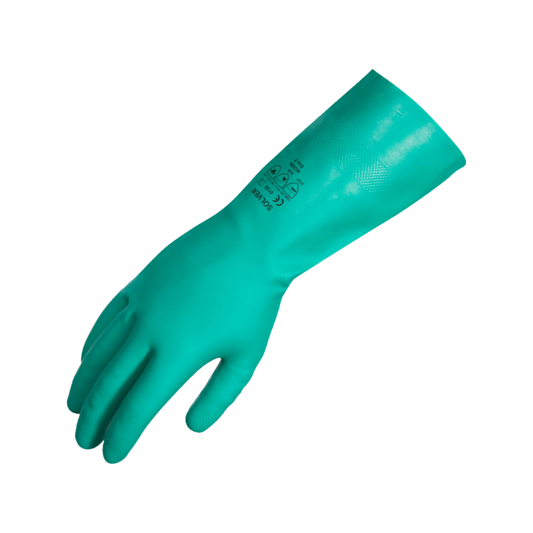 Solver Solvent Chemical Resistant Flock Lined Gloves Occupational