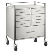 Stainless Steel Resuscitation Trolley Seven Drawer
