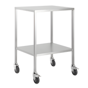 Stainless Steel Trolley No Rails with durable finish, compact size and smooth mobility, ideal for hospitals, aged care and home care environments.