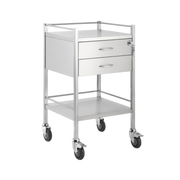 Stainless Steel Trolley Two Drawer With Top Locking Medical Carts & Trolleys