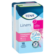 Tena Liners Standard Length provide discreet, comfortable protection for women with light bladder leakage, offering absorbency and odour control daily.