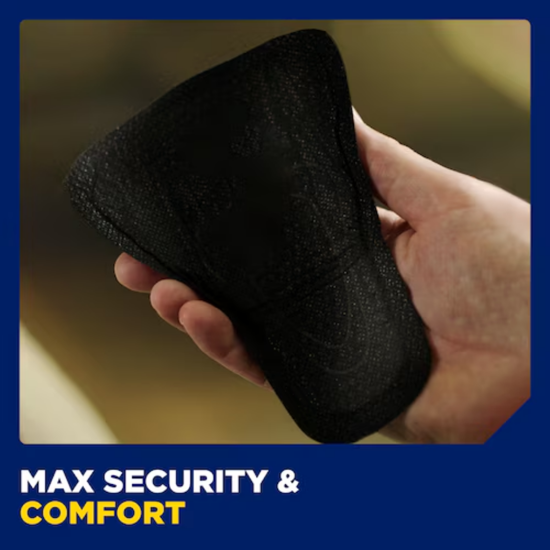 Tena Men Active Fit Protective Shield Black, discreet male-specific design with light absorbency, odour control, and secure fit for everyday bladder leakage.