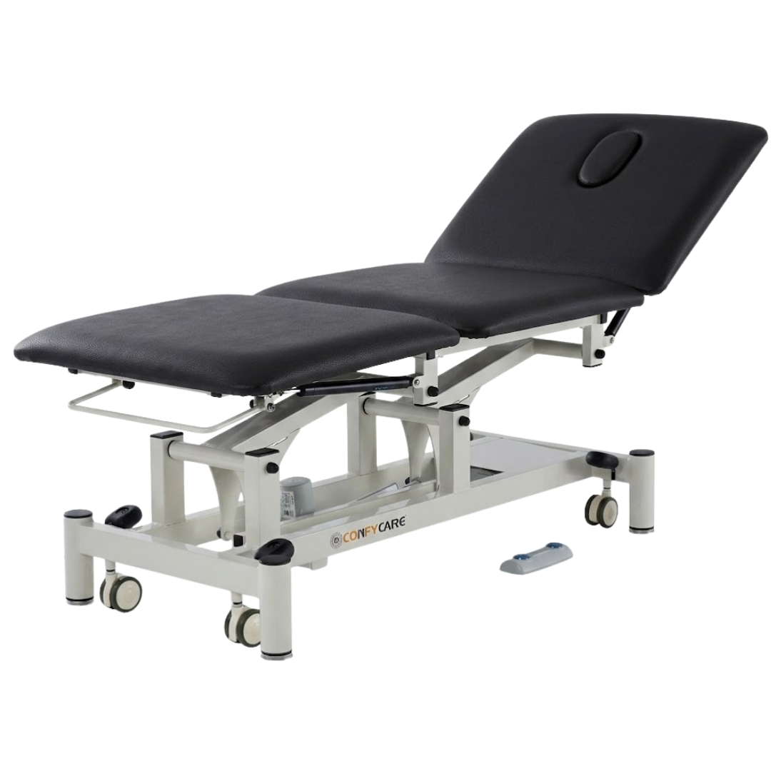Three Section Medical Treatment Couch Black Examination Couches & Tables