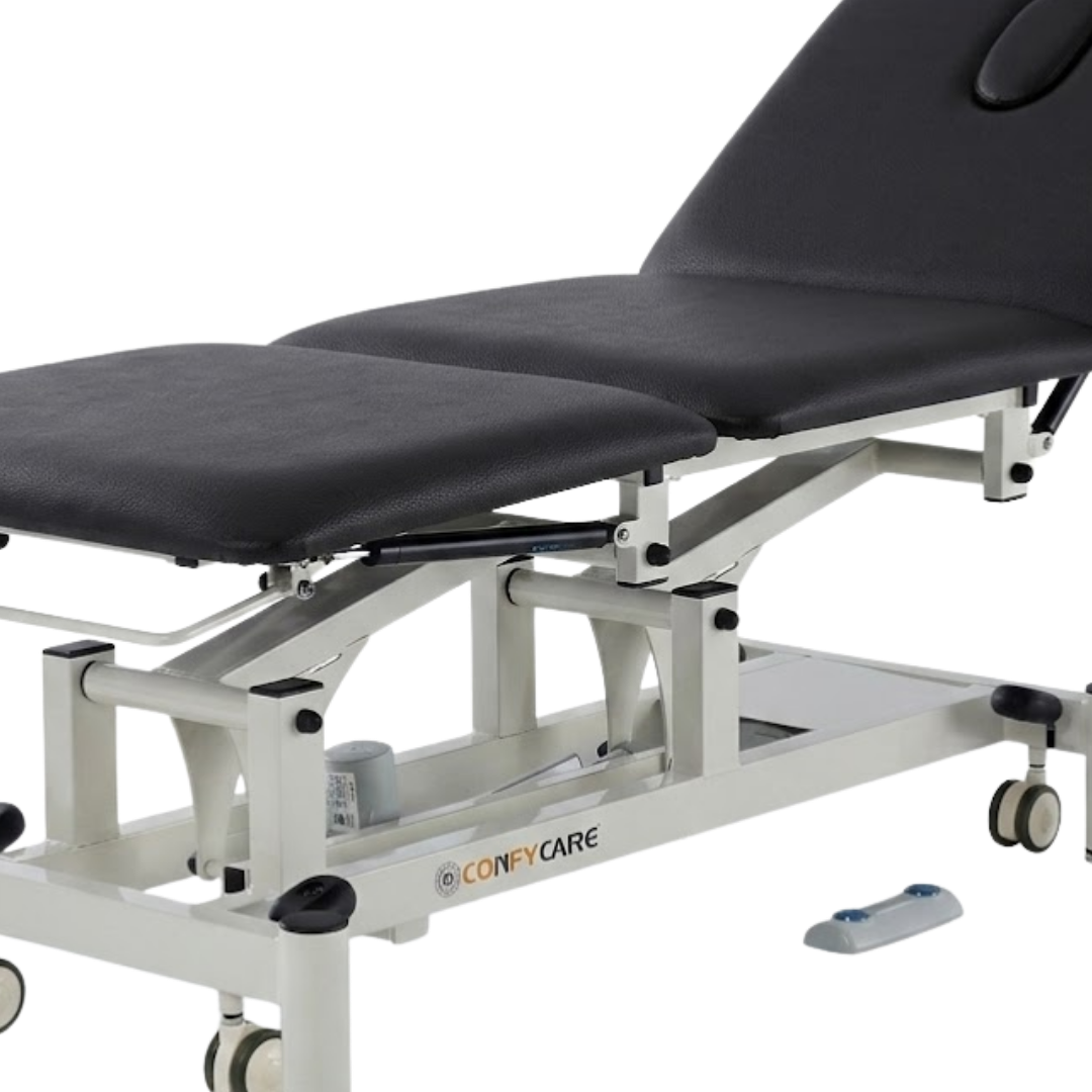 Three Section Medical Treatment Couch Black Examination Couches & Tables