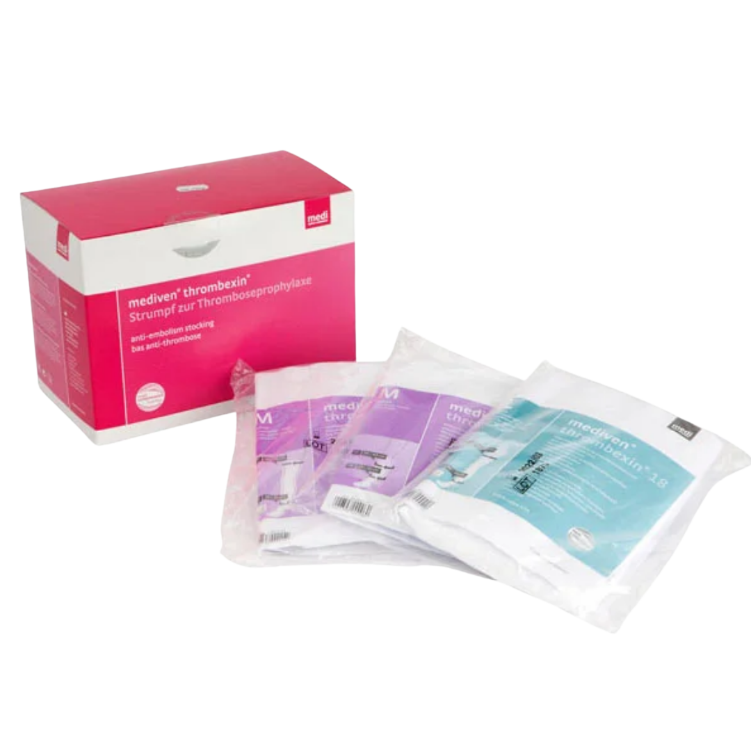 Thrombexin A-E Stocking 18 Knee Length provides compression support to improve circulation and prevent DVT.