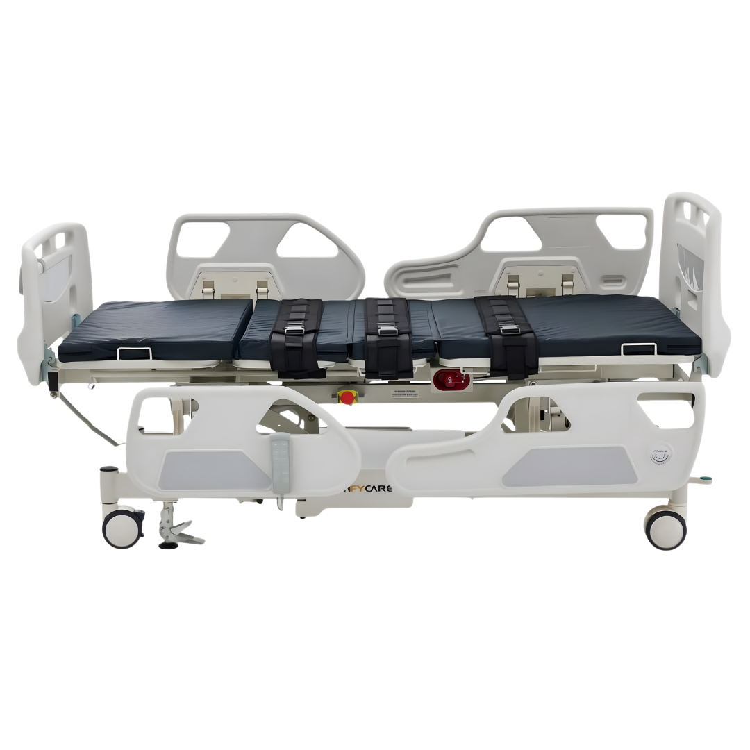 Tilting ICU Hospital Bed standard variant with tilting function, designed for patient comfort, safety, and carer support.