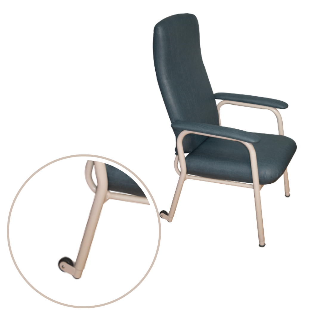 Transport legs with wheels for Aspire Day Chairs, lightweight rust‑free design, easy mobility conversion, supports safe transport and user independence.