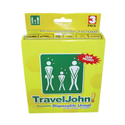 TravelJohn Disposable Personal Urinal Bag, leak‑proof and hygienic, designed for travel, emergencies, continence care, and situations without bathroom access.