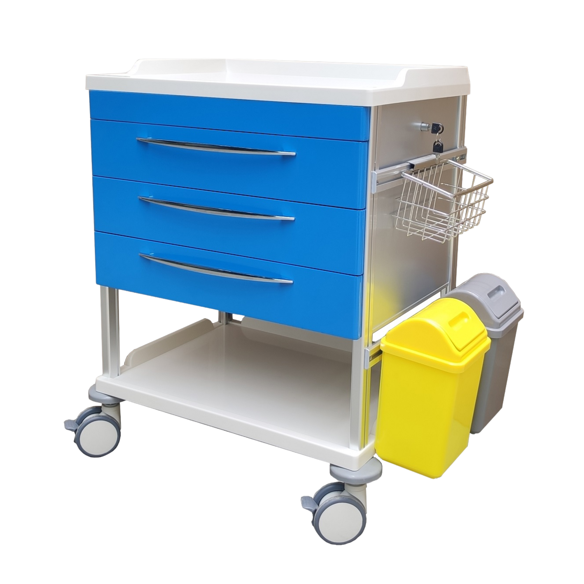 Treatment Trolley Three Drawer with durable frame and three drawers for organised storage. Ideal for hospitals, aged care and home care environments.